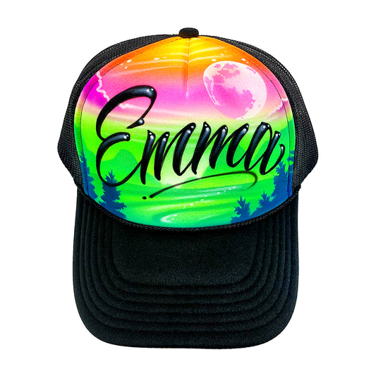 Airbrush Forest River Hat: Personalized for your next hike