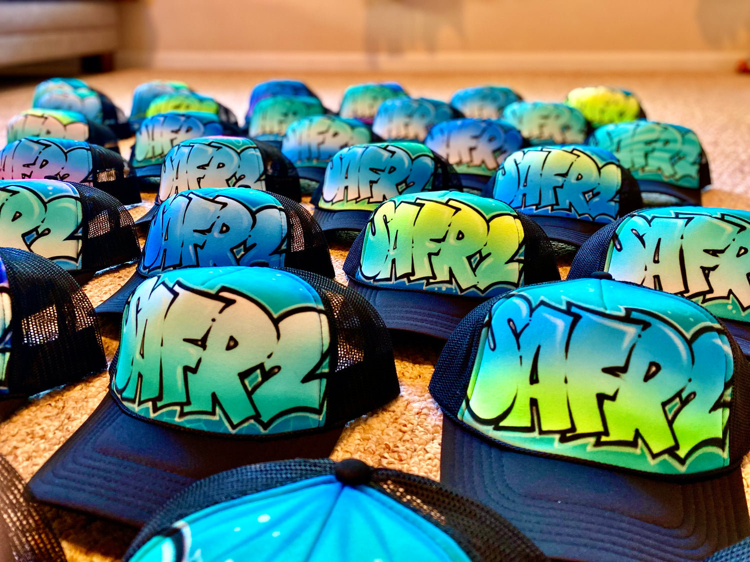 Custom Airbrushed hats and other type of apparel
