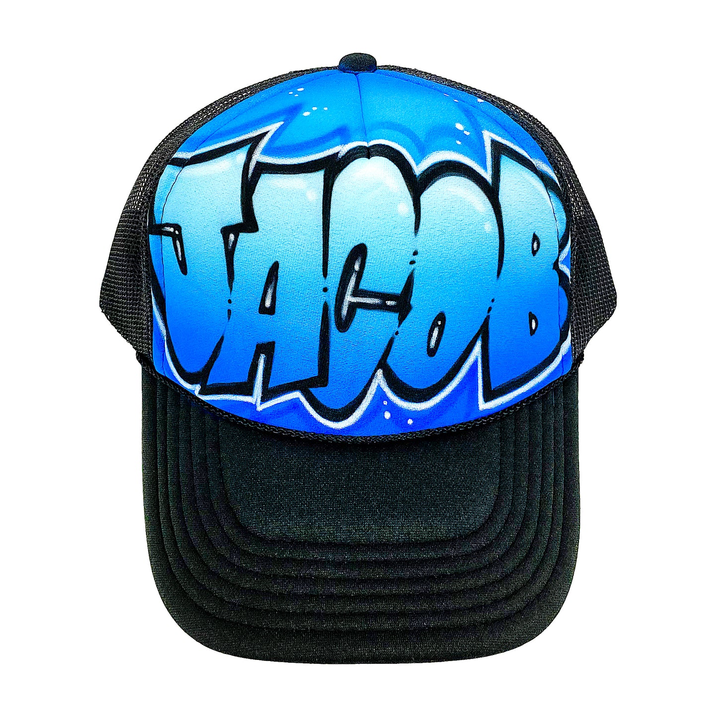 Airbrushed Block Graffiti Trucker Hat