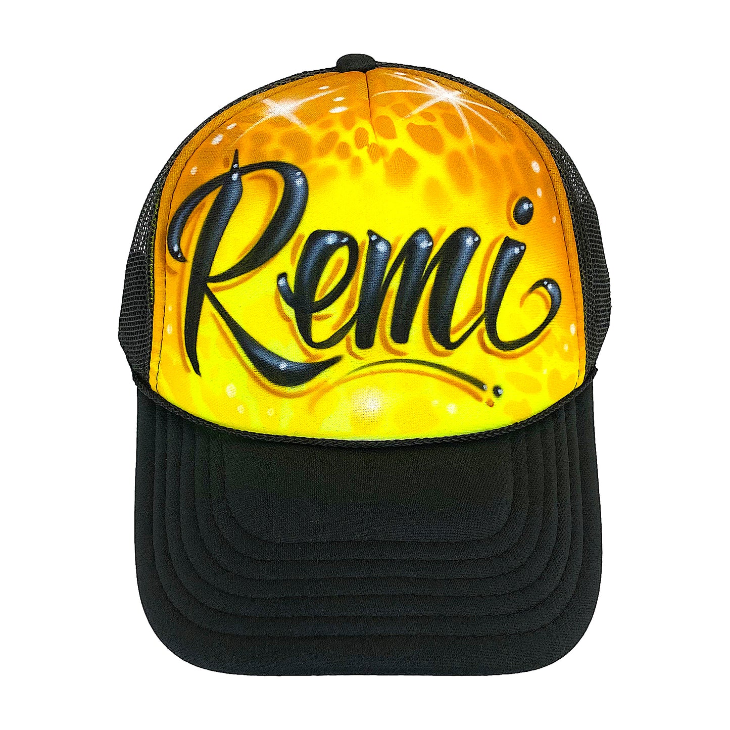 Custom Airbrushed Script name Trucker Hat