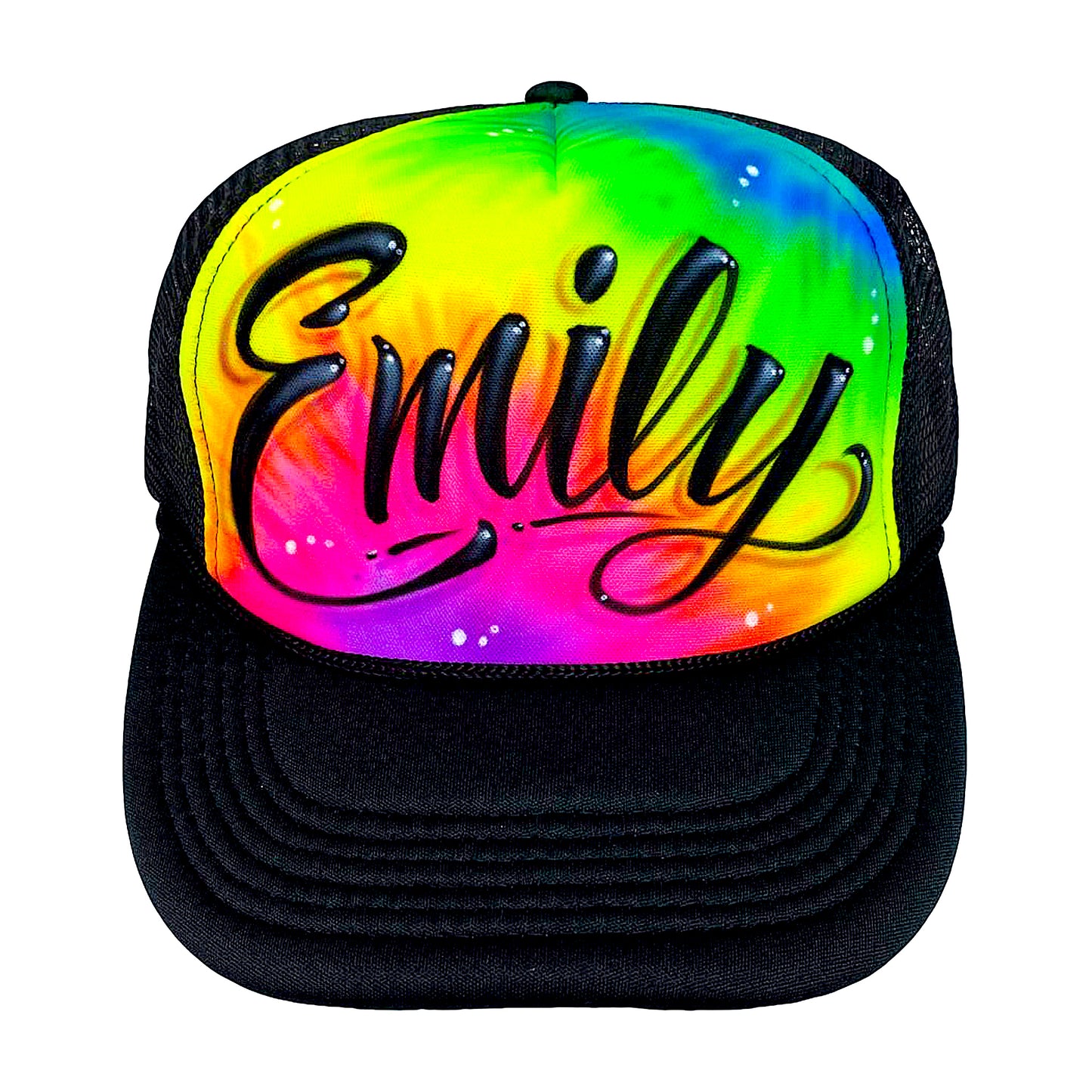 Airbrush Tie Dye Bright Script Hat