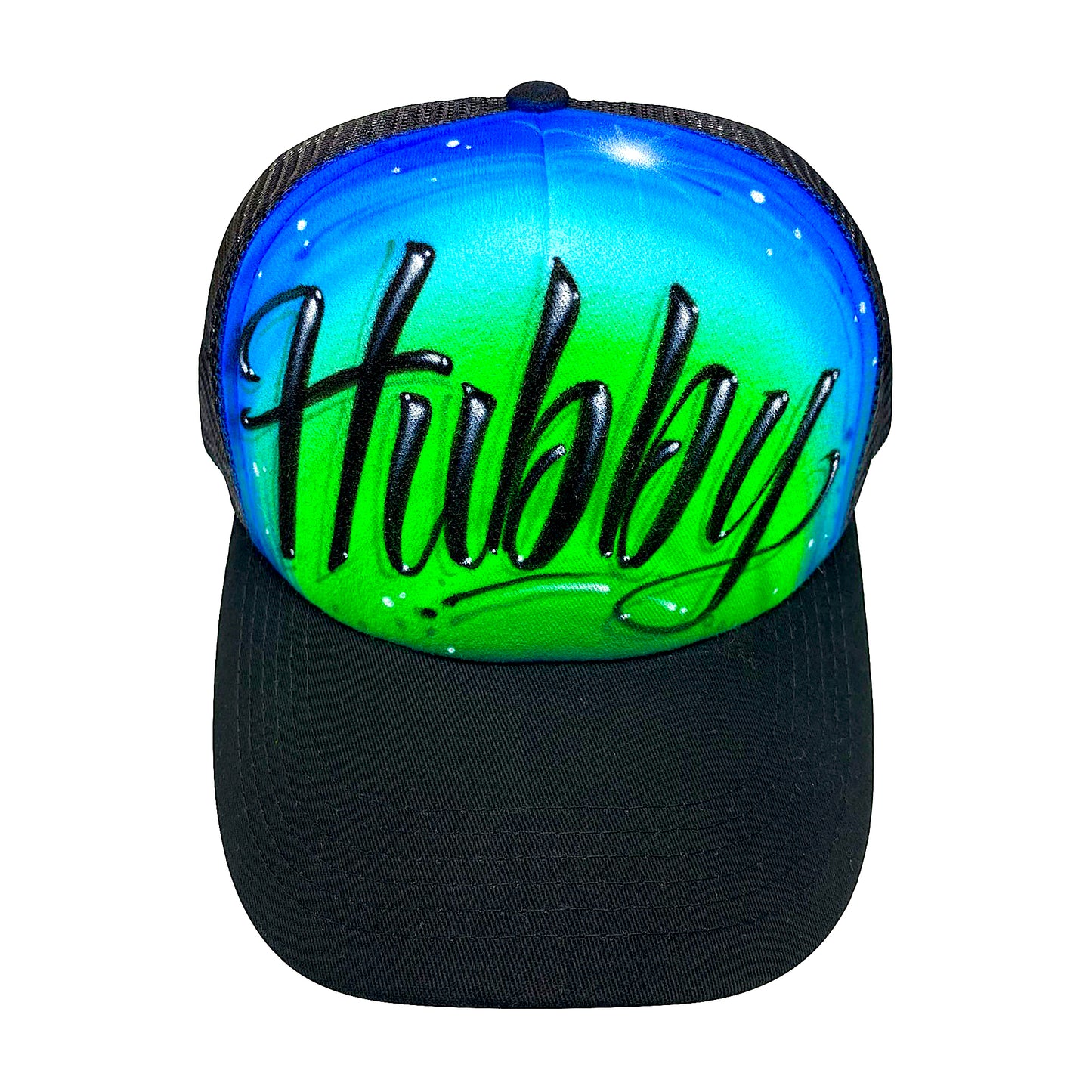 Airbrushed Script font Trucker Hat