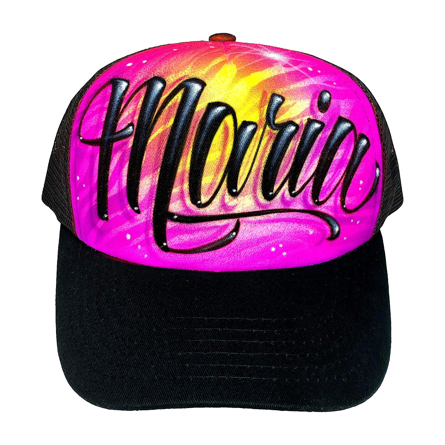 Custom Airbrushed Zebra Stripes Trucker Hat