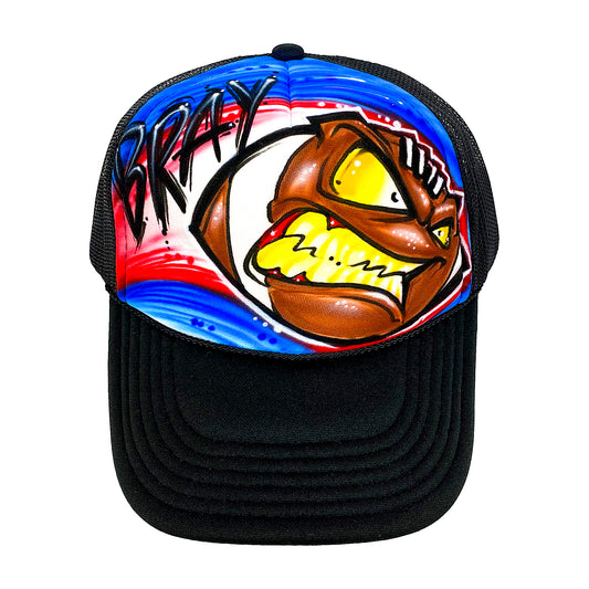 Custom Airbrushed Football Hat