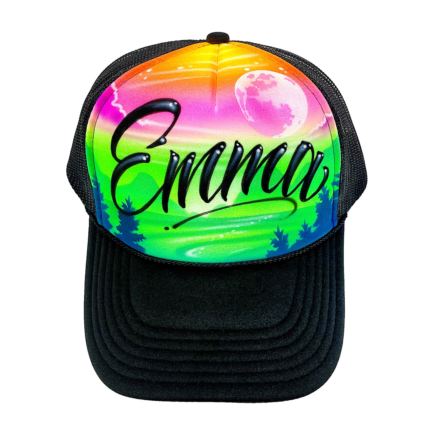 Airbrush Forest River Hat: Personalized for your next hike	