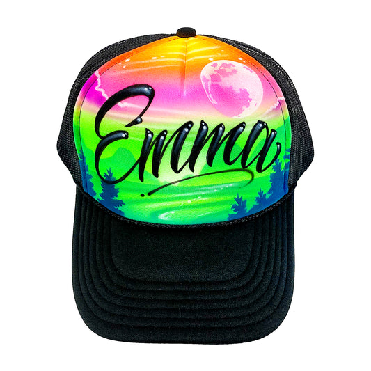 Airbrush Forest River Hat: Personalized for your next hike	