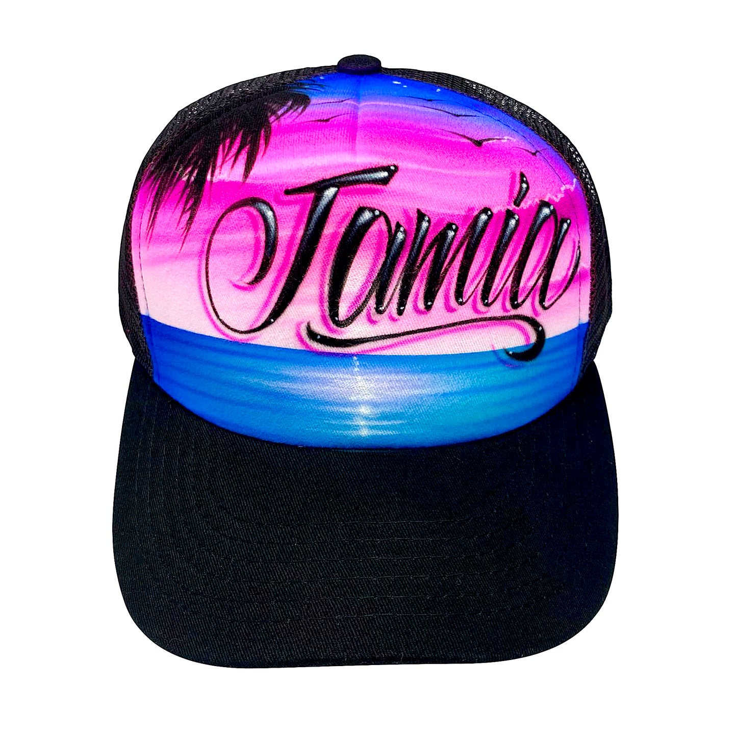 Beach Babe Custom Airbrushed Trucker Hat