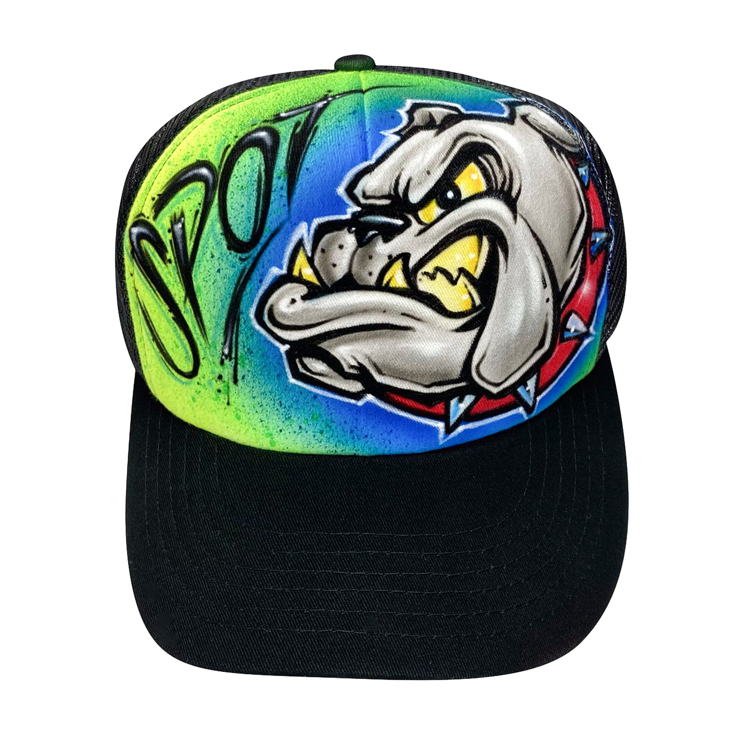 Custom Airbrush Bulldog Trucker Hat